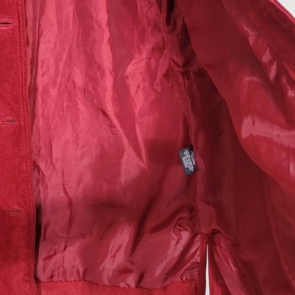 Vintage Jaclyn Smith Suede Leather Coat Jacket Women’s Size XL Red Button Up Y2K - Picture 2 of 15